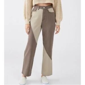 Urban Outfitters NWOT BDG Cowboy Jeans Size 27 Brown Tan Colorblock